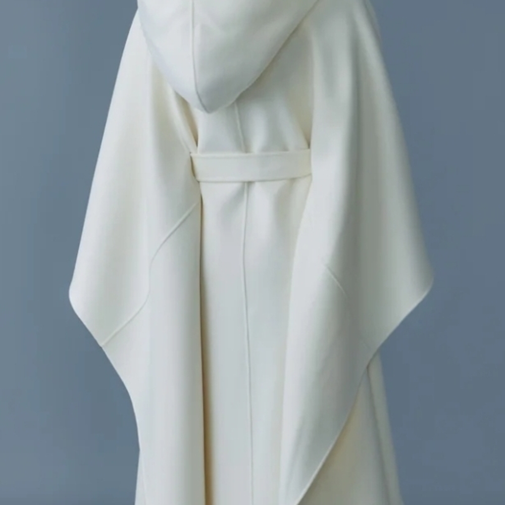 Mackage Cream Hooded Cape Coat - Picture 2 of 9